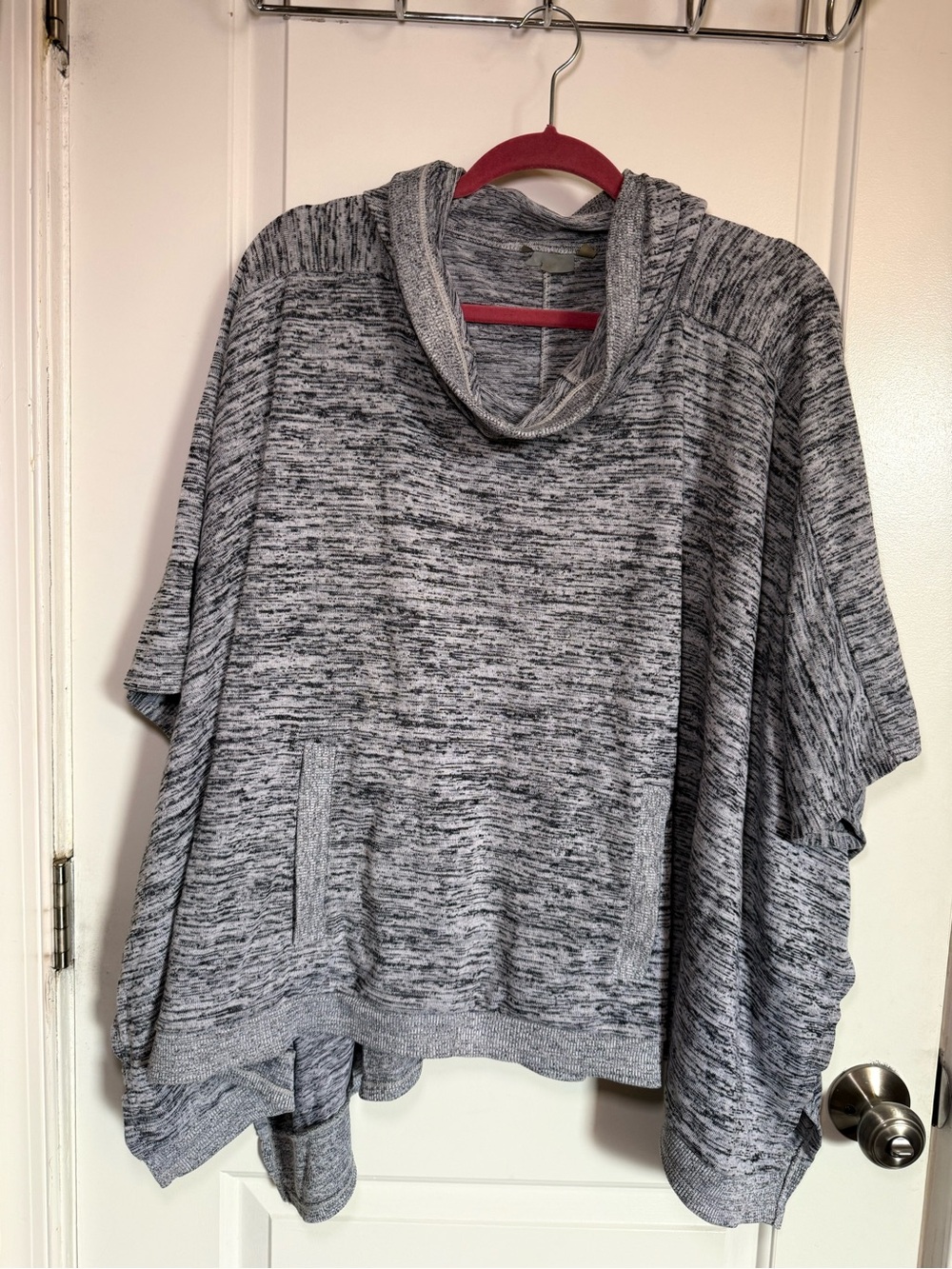 Athleta Gorpcore Marled Cowl Neck Poncho with Hood